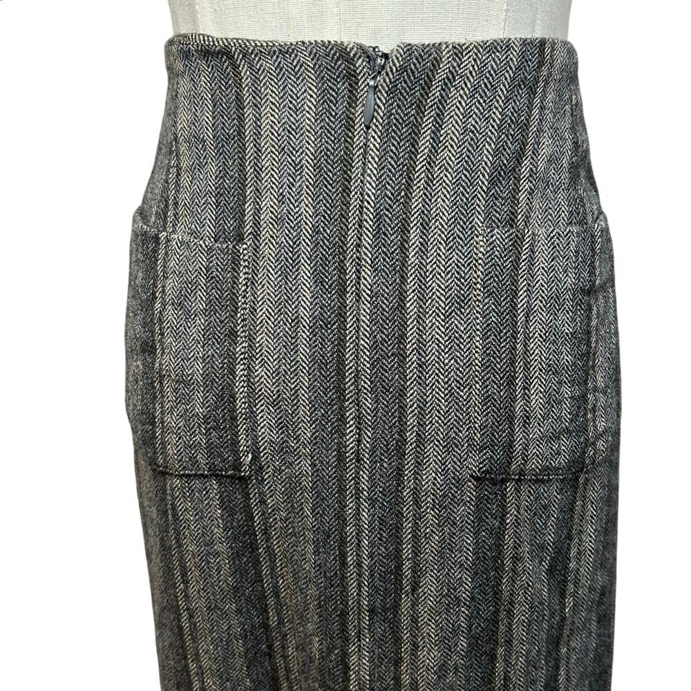 VTG Newport News Gray Rayon Wool Blend Pencil Skirt Minimalist 90s Size 8 Grunge - Picture 5 of 15